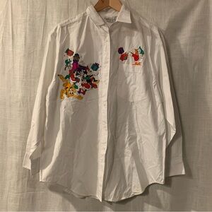 Disney button down shirt L
